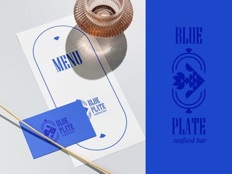 Seafood Bar, Sea Logo, Restaurant Identity, Fish Restaurant, Logotype Branding, Blue Plate, Restaurant Menu Design, Logotype Design, Restaurant Branding