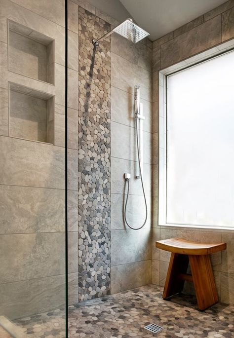 Asian Bathroom Ideas, Modern Japanese Bathroom, Japanese Bathroom Ideas, Japandi Bathroom Design, Japanese Bathroom Design, Japanese Style Bathroom, Asian Bathroom, Rock Shower, Spa Style Bathroom