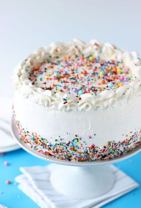 A classic birthday ice cream cake recipe with three layers of ice cream sandwiched between fluffy vanilla cake. A fun and easy celebration cake. #icecreamcake #cake #icecream #aclassictwist Birthday Ice Cream Cake, 4de Verjaardag, Birthday Ice Cream, Easy Ice Cream Cake, Classic Birthday, Ice Cream Birthday Cake, Ice Cream Cake Recipe, Easy Ice Cream, Celebration Cake