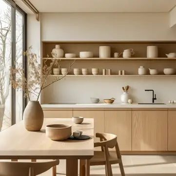 The best of 2 worlds: How to Master Japandi Interior Design for a Serene Sanctuary - axxla interior design Muji Home, Japandi Interior Design, Minimalist Kitchen Design, Japandi Interior, Living Room Scandinavian, Scandinavian Kitchen, House Design Kitchen, Kitchen Room Design, Kitchen Inspiration Design