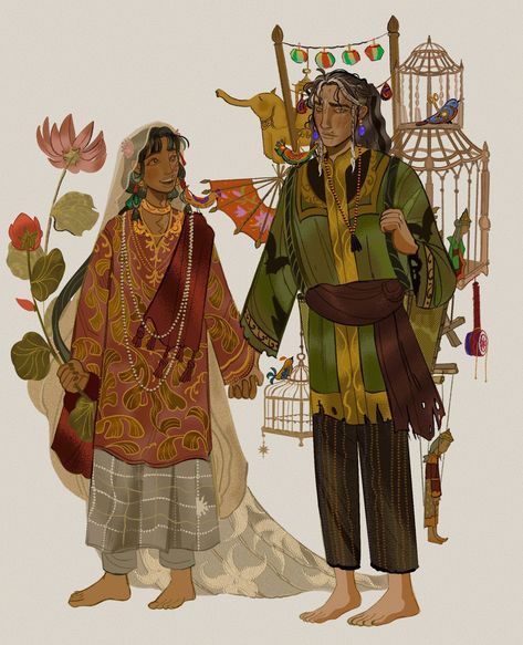 ifa (@gingermochipie) / X Naive Illustration, Game Character Design, Southeast Asian, Fantasy Clothing, Dnd Characters, Art Reference Photos, Pretty Art, Character Design Inspiration, Character Concept