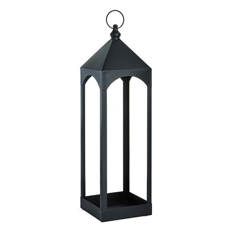 Found & Fable Oversized Black Metal Floor Lantern, 29" Outdoor Lanterns Front Door, Outdoor Cushions Patio Furniture, Floor Lantern, Led Candle Decor, Coffee Wall Decor, Black Lantern, Flameless Led Candles, Large Lanterns, Religious Wall Decor