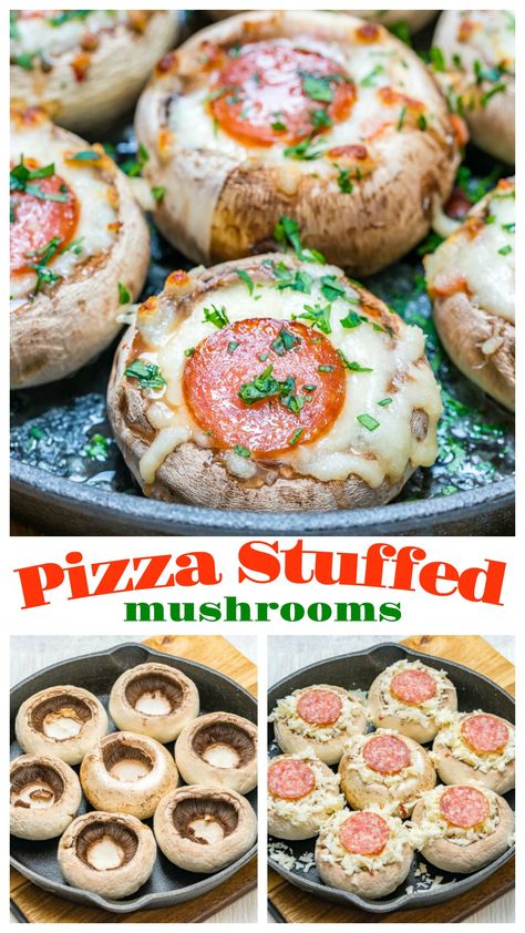 Pizza Stuffed Mushrooms, Clean Eating Pizza, Cheap Clean Eating, Eating Pizza, Clean Food Crush, Snacks To Make, Food Crush, Diet Vegetarian, Clean Food