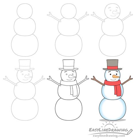 Snowman Painting Ideas, Easy Snowman Painting, Snowman Challenge, Cute Snowmen Drawings, Draw Snowman, The Snowman Movie, Snowman Outline, Building Snowman, Snowman Drawing