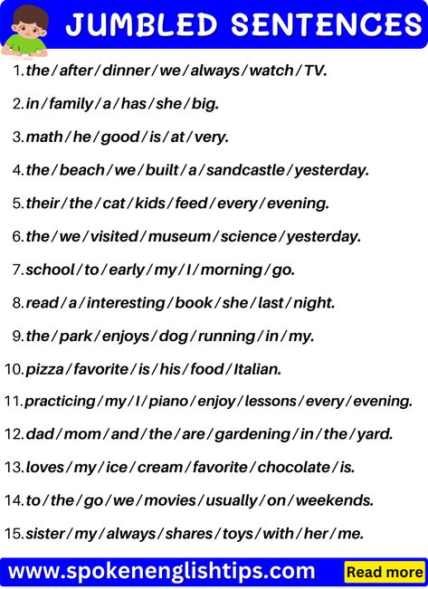 Hello Students! Are you looking for jumble words to make sentences? Rearrange Rearrange The Words To Make A Sentence, Put The Sentences In Order, Making Sentences Worksheets, Rearrange Sentences Worksheets, Jumbled Sentences Worksheets, Sentence Fluency, Jumbled Words, Meaningful Sentences, English Spoken