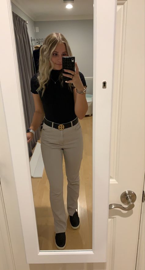 Khaki Pants Outfit Business Casual, Business Casual Outfits With Khaki Pants, Business Casual Outfits For Women Physical Therapist, Healthcare Business Casual, Receptionist Outfit Front Desk Casual, Business Casual Khaki Pants, Receptionist Outfit Front Desk, Bank Teller Outfit, Lawyer Clothes