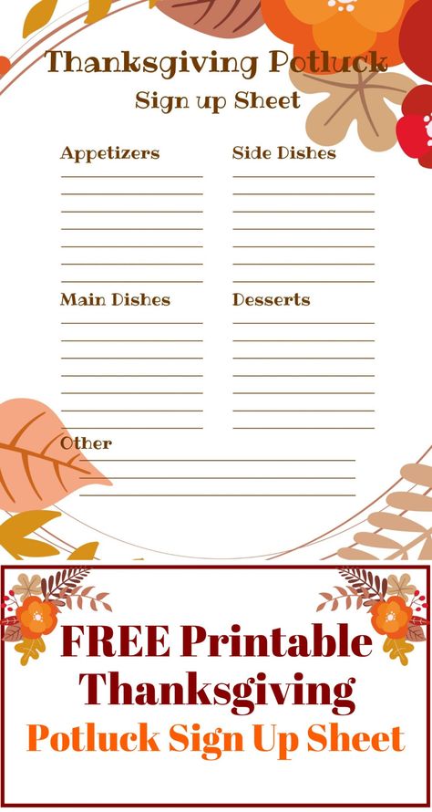 Thanksgiving Potluck Sign Up Sheet - Just What We Eat Friendsgiving Office Party, Thanksgiving Potluck List, Friendsgiving Potluck Sign Up Sheet, Friendsgiving Sign Up Sheet, Thanksgiving Sign Up Sheet, Office Thanksgiving Potluck Ideas, Thanksgiving Office Party Ideas, Thanksgiving Office Ideas, Potluck Sign Up Sheet Printable Free