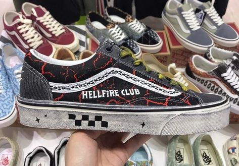 Stranger Things Vans, Stranger Things Merch, Things Wallpaper, Stranger Things Halloween, Hellfire Club, Stranger Things Wallpaper, August 26, Vans High Top Sneaker, Diy Shoes