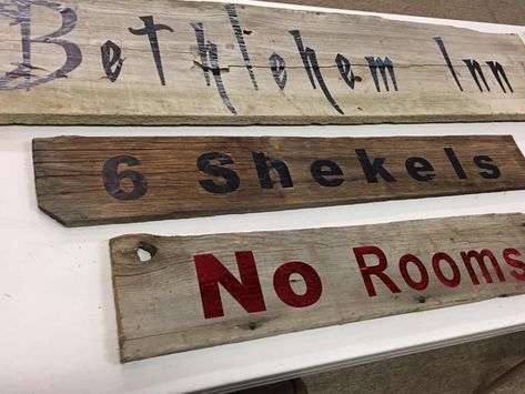 Living Nativity Bethlehem Inn Sign designed with Cricut No Room In The Inn Bethlehem, Bethlehem Inn, Church Youth Activities, Living Nativity, Live Nativity, Patterns Painting, Church Retreat, Nativity Manger, Journey To Bethlehem