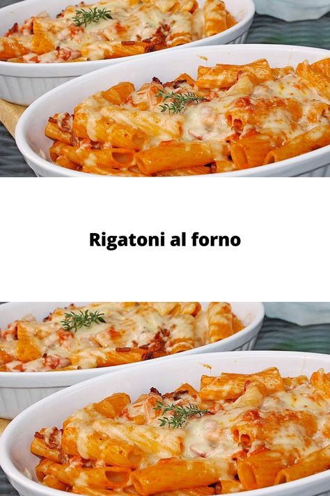 Rigatoni al forno Rigatoni, Noodle Dishes, Recipes From Heaven, Breakfast Lunch Dinner, Ravioli, Food Menu, Dinner Time, Lunch Recipes, Soul Food