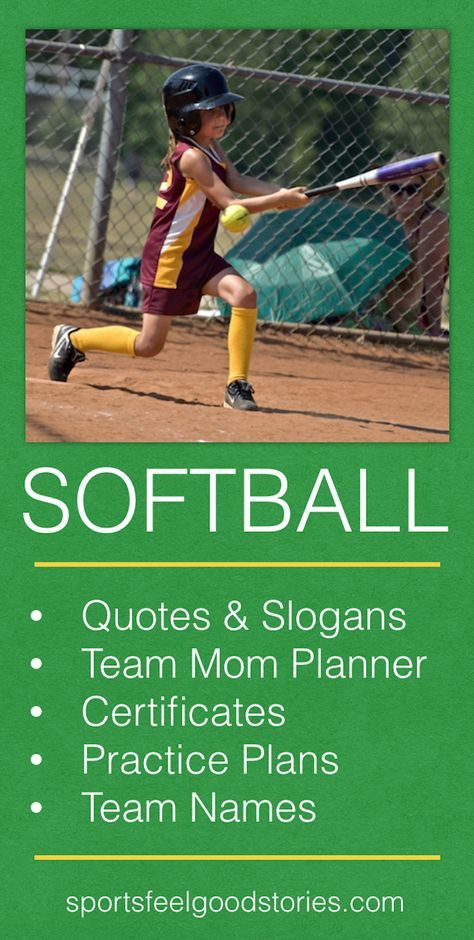 Softball Coach and Team Parent Resources including:  - Softball Quotes - Softball Slogans - Softball Team Names - Softball Practice Plans - Softball Mom Planner - Softball Award Certificates (Templates) – Softball Offseason Training Program  Perfect for softball coaches, players, team parents and youth softball associations. Play ball!  Great softball tips and drills for your organization. Makes a great gift for softball mom or wife. Sayings and Printables. Quotes provide inspiration for gir... Softball Practice Plans, Softball Sayings, Softball Team Mom, Coaching Softball, Softball Awards, Softball Tips, Softball Team Names, Travel Softball, Softball Practice