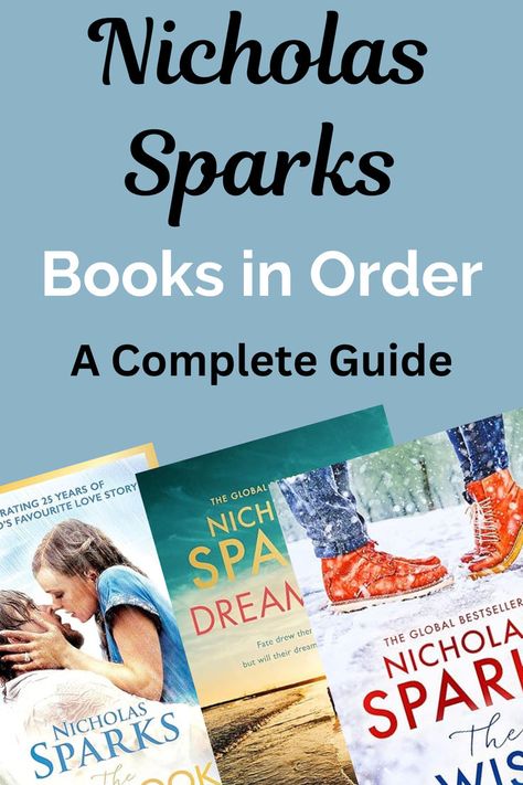 If you're a fan of heartfelt romance, this complete list of Nicholas Sparks books in order is a must-see! Known for his emotionally charged love stories, Sparks' novels are perfect for anyone seeking captivating romance books to read. Whether you're rediscovering a favorite or picking up a new one, these books will sweep book lovers off their feet. #RomanceBooks #BooksToRead #NicholasSparks #BookLovers The Rescue Nicholas Sparks, Nicolas Sparks Movies, The Best Of Me Nicholas Sparks, The Best Of Me Quotes Nicholas Sparks, Romance Books To Read, Nicholas Sparks Books, The Longest Ride, The Last Song, Nicholas Sparks