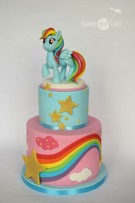 Rainbow dash cake Rainbow Dash Cake, Diy Unicorn Birthday Party, Rainbow Dash Birthday, Rainbow Dash Party, Golden Birthday Cakes, My Little Pony Cake, 5th Birthday Cake, Little Pony Cake, My Little Pony Birthday Party