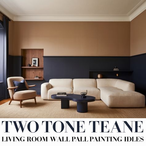 Here is a detailed and engaging product description for the Two Tone Trend Living Room Wall Paint Color Ideas:

Elevate your living room's style with our Two Tone Trend collection, featuring a carefully curated palette of bold and soothing hues. This unique palette combines contrasting colors to create a striking visual effect, adding depth and dimension to your space. Perfect for making a statement or adding a touch of personality to your decor, our Two Tone Trend paint color ideas are sure to Painting A Room 2 Different Colors, Room Wall Paint Color Ideas, Wall Paint Color Ideas, Living Room Wall Paint, Room Wall Paint, Accent Wall Bedroom Paint, Wall Paint Color, Two Tone Walls, Inviting Living Room