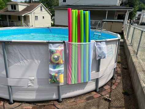 Cool Storage Ideas, Cool Storage, Amanda Lynn, Pool Deck Plans, Pool Storage, Outdoor Pool Area, Pool Hacks, Swimming Pool Landscaping, Pool Life