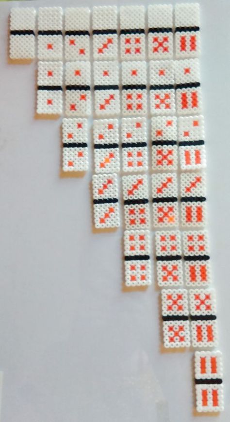 Domino game hama beads by  Helenn: Crochet Games, Hama Beads 3d, Crochet Game, Pearl Beads Pattern, Easy Perler Beads Ideas, Fuse Bead Patterns, Art Perle, Hama Beads Design, 8bit Art