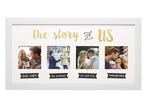 Kate & Milo 'The Story of Us' Photo Frame, White, Cherish Your Love Story, The Perfect Bridal Shower Gift *Click image to check it out* (affiliate link)  | #dailyloveminder#marriagequotes #romanticquotes #marriageworks #strongmarriage #humor #puns #punny #valentines Story Of Us Wedding, Party Photo Frame, The Story Of Us, Perfect Bridal Shower Gift, Collage Picture Frame, Wedding Collage, Collage Des Photos, Easy Frame, Collage Picture Frames