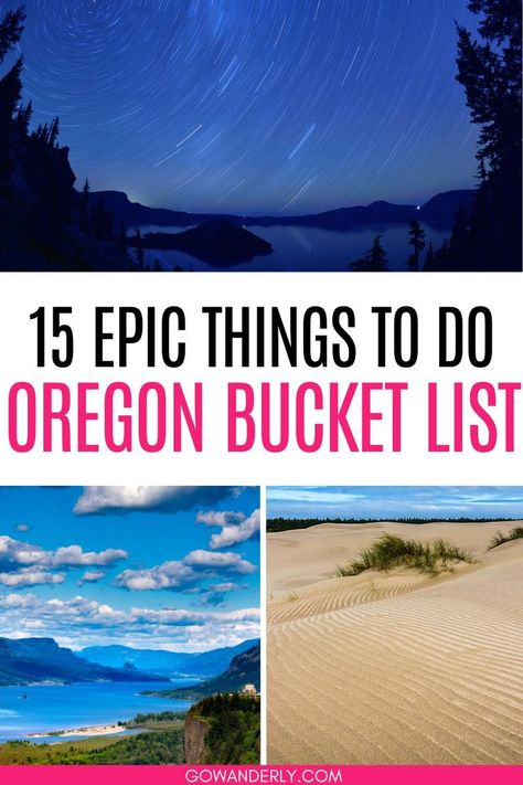 List of 15 must-do activities and attractions for travelers exploring Oregon. Oregon Itinerary, Oregon Bucket List, Things To Do In Oregon, Oregon Trip, Visit Oregon, Pacific Northwest Travel, Oregon Vacation, Oregon Road Trip, Usa Bucket List