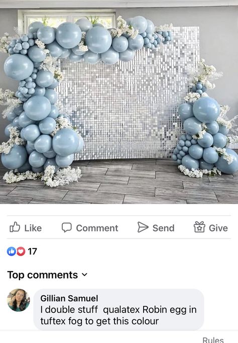 Matric Ball Backdrop Ideas, Blue And White Theme Party, Blue Birthday Themes, 21st Birthday Party Themes, Cinderella Quinceanera Themes, Starbucks Birthday, Wedding Entrance Decor, Wedding Balloon Decorations, Shimmer Wall