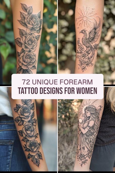 Chest tattoos for women are becoming increasingly popular, with bold and beautiful designs making a statement. From delicate florals to powerful symbols, th ... Nature Cuff Tattoo, Rose Tattoo On Forearm For Women, Elbow To Wrist Tattoo, Tattoos For Lower Arm, Women Forearm Tattoo Sleeve, Arm To Hand Tattoos For Women, Feminine Half Sleeve Tattoo Forearm, Delicate Forearm Tattoos For Women, Flower Tattoos For Women Forearm