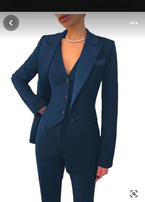 Slim Fit Blazer Women, Female Blazer Outfit Formal, How To Style A Suit Vest Women, Vest For Women Suit, Women Suit Outfits Business, Suit Fabric Women, Woman’s Suit, 3 Piece Suits For Women, Women’s Suits