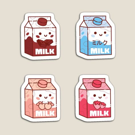 Cute Milk Carton Set Kawaii japanese chocolate milk, strawberry milk, cow milk and peach milk. Perfect for everyone who loves japanese milk. Kawaii Milk Carton Drawing, Anime Milk Carton, Chocolate Milk Carton Drawing, Chocolate Milk Sticker, Milk Carton Cartoon, Cute Milk Drawing, Milk Drawing Cute, Milk Cartoon Cute, Cute Milk Carton Drawing