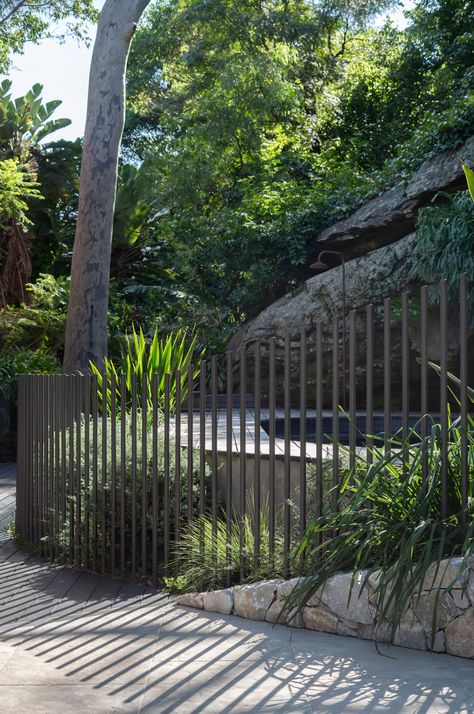 Rock Fence, Naturalistic Garden, Exterior Finishes, Gate Designs, Landscape Designers, Fire Pit Area, Coastal Gardens, Pool Fence, The Local Project