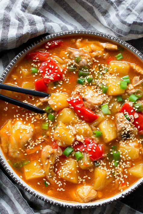 Sweet and Sour Chicken in the Instant Pot (Paleo, Whole30) Asian Slow Cooker, Paleo Freezer Meals, Chicken In The Instant Pot, Sweet And Sour Chicken Recipe, Sour Chicken Recipe, Paleo Running Momma, Paleo Cookbook, Sweet And Sour Chicken, Sweet Sour Chicken