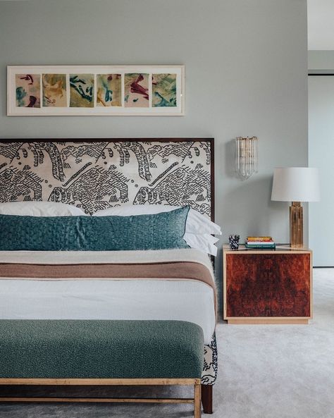 Studio Ashby Lancer Square Studio Ashby, Bespoke Headboards, Kensington Apartment, Modern Bedroom Colors, Bedroom Design Trends, London Interior, Bedroom Trends, Luxurious Room, Primary Bedroom