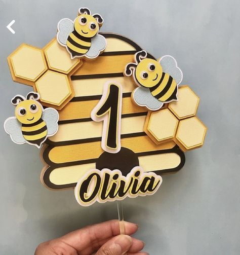 One Topper Cake, Honey Bee First Birthday, Honey Bee Cake, Bee Party Decor, Bee Cake Topper, Bee Day Party, Bee First Birthday, Happy Bee Day, Bumble Bee Birthday