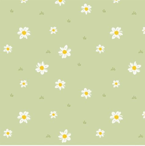 Cute small daisy floral seamless pattern... | Premium Vector #Freepik #vector #cute-floral #daisy-background #daisy #daisy-pattern Small Flower Pattern Design, Cute Light Green Wallpaper, Daisy Desktop Wallpaper, Green Pastel Wallpaper, Daisies Aesthetic, Aesthetic Daisy, Daisy Background, White Background Wallpaper, Daisy Daisy