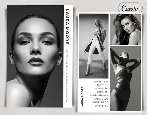 Buy Model Comp Card Template, Modeling Zed Card, Fashion Resume Photo Card, Modeling Compcard, Composite Z Card Editable in Canva, 5.5x8.5inch Online in India - Etsy Model Portfolio Examples, Resume Photo, Model Comp Card, Fashion Resume, Comp Card, Modelling Portfolio, Model Headshots, Casting Models, Business Printables