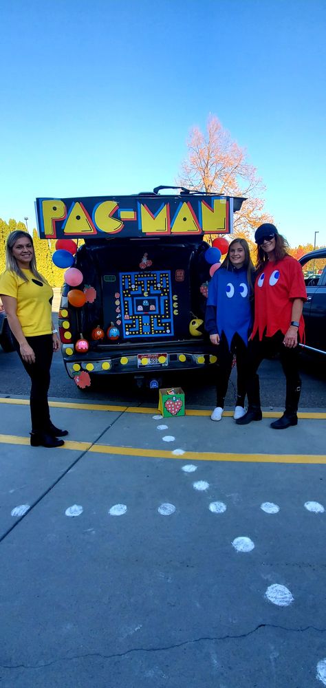 Pacman Trunk Or Treat Ideas, Pac Man Trunk Or Treat, Pac Man Trunk Or Treat Ideas, Pac Man Costume, Trunk Ideas, Trunk Or Treat Ideas, Festival Ideas, Fall Fest, Treat Ideas