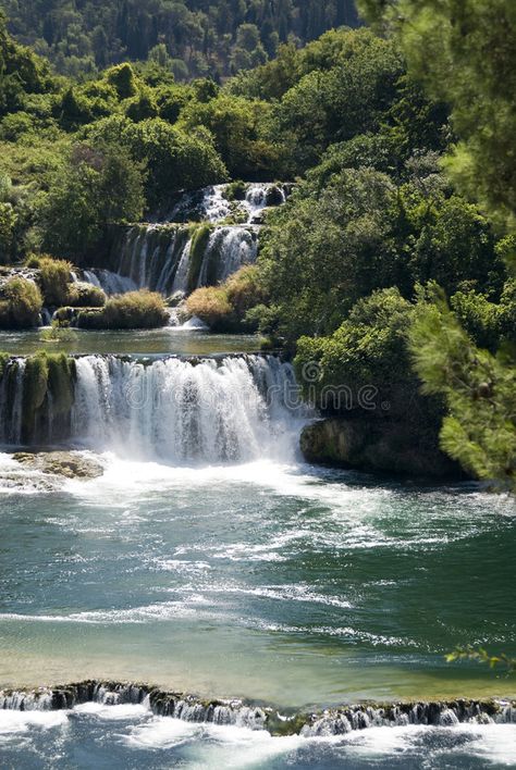 Krka Waterfalls, Plitvice National Park, Landscape References, Ocean Images, Krka National Park, Waterfall Paintings, Mountain Waterfall, Plitvice Lakes National Park, Fairy Queen