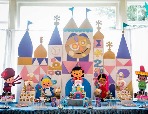 Small World Birthday Party, Disney World Birthday, Its A Small World, Disneyland Birthday, Disney Theme Party, It's A Small World, World Party, World Decor, Disney Decor