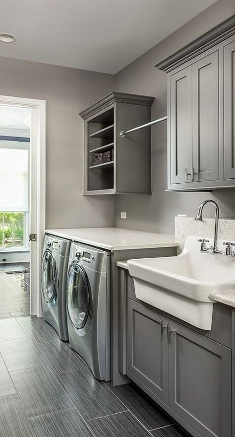 Washer, Dryer Side by Side and Utility Sink Laundry Room Redesign, Laundry Bathroom Combo, Washer Dryer Laundry Room, Landry Room, Laundy Room, Pantry Laundry Room, Dream Laundry Room, Laundry Room Sink, Mudroom Laundry Room