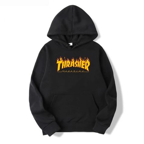 Thrasher Sweatshirt, Half Sleeve Hoodie, Thrasher Flame, Thrasher Hoodie, Cheap Hoodies, Harajuku Streetwear, Hooded Top, Hoodie Coat, Hooded Tops