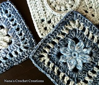 Ravelry: Designs by D Maunz Sana Flower, Flower Square Crochet, Crochet Square Pattern, Granny Square Häkelanleitung, Motifs Granny Square, Crochet Flower Squares, Beau Crochet, Crochet Rugs, Granny Square Crochet Patterns Free