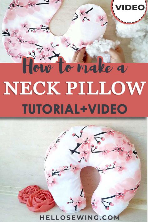 Travel Pillow Diy, Neck Pillow Pattern, African Print Pillows, Travel Pillow Pattern, Best Neck Pillow, Sewing Machine Projects, Sewing Tricks, Pillow Tutorial, Sewing Project Ideas