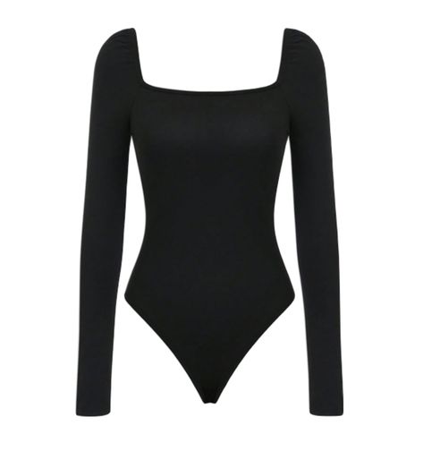 Body Manga Larga, Black Long Sleeve Bodysuit, Body Shirt, Black Bodysuit Longsleeve, Outfits Y2k, Body Top, Casual Style Outfits, Dream Clothes, Black Bodysuit