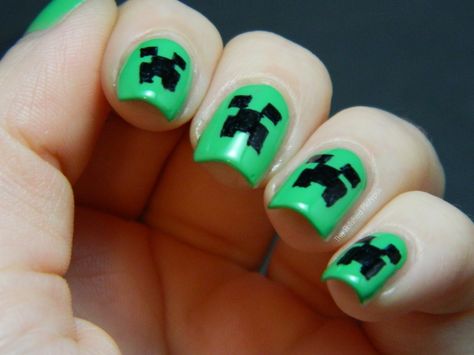 Creepers, Flash Drive, Usb Flash Drive, Minecraft, Nail Art, Nails