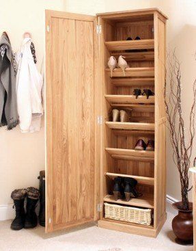 Oak Shoe Cabinet - Ideas on Foter Hallway Storage Cabinet, Shoe Storage Cupboard, Shoe Cabinet Design, Shoe Storage Unit, Rak Kasut, Wood Shoe Storage, Solid Oak Furniture, Shoe Cupboard, Shoe Cabinets