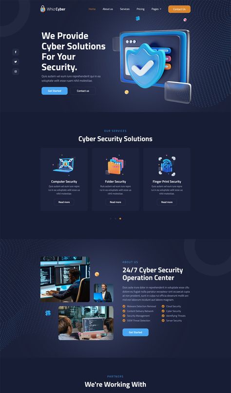 Security Website Design Inspiration, Vpn Website Design, Cybersecurity Website Design, Security Website Design, Beauty Landing Page, Emailer Design, Security Website, Ecommerce Landing Page, Mobile App Landing Page