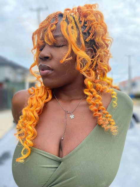 An orange color of attachment used in braiding natural hair Ginger Knotless Braids, Ginger Knotless, Knotless Braids, Brown Skin, Natural Hair, Ginger, Natural Hair Styles, Braids, Skin