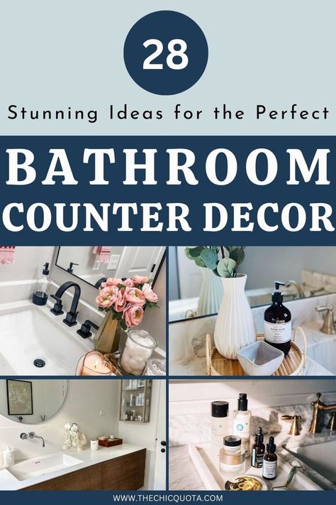 bathroom counter decor Bathroom Counter Design, Bathroom Countertop Storage Ideas, Bathroom Counter Designs, Small Bathroom Counter Decor, Bathroom Countertop Decor, Bathroom Counter Ideas, Bathroom Counter Storage, Bathroom Tray Decor, Efficient Bathroom