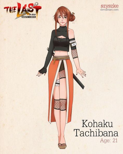 Kohaku Tachibana - The Last by szyszke Naruto Oc Outfit, Kunoichi Outfit, Naruto Clothing, Ninja Outfit, Oc Manga, Ninja Girl, Ninja Art, Naruto Oc Characters, Anime Ninja