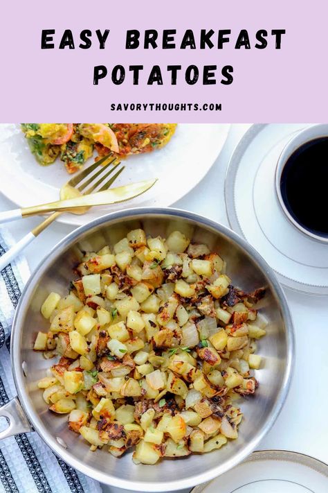 Easy Breakfast Potatoes, Fried Breakfast Potatoes, Potatoes With Onions, Breakfast Potatoes Skillet, Skillet Breakfast, Potato Breakfast Recipes, Healthy Breakfast Casserole, Fried Breakfast, Skillet Potatoes