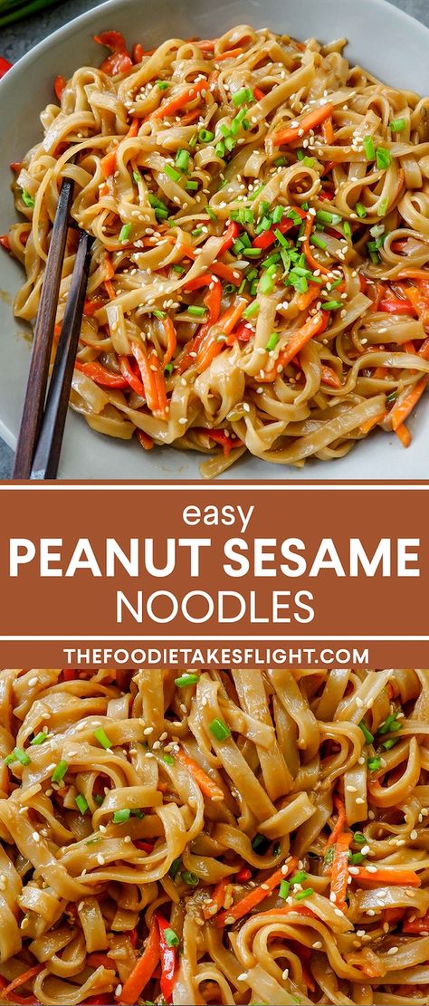 Sesame Noodle, Vegetarian Noodles, Fried Noodles Recipe, Rice Noodle Recipes, Rice Noodles Stir Fry, Fried Rice Noodles, Sesame Noodles, Peanut Noodles, Buttered Noodles