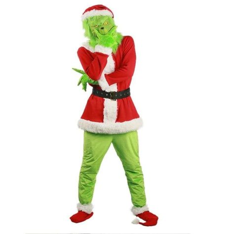 Grinch Cosplay, Grinch Costumes, Cosplay Costumes For Men, Grinch Santa, Mascaras Halloween, Monster Costumes, Santa Claus Costume, Santa Costume, Santa Claus Hat