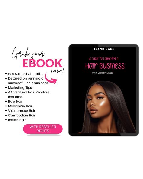 Introducing The Hair Boss Starter Kit. For all my girlies ready to learn how to make stable $$$ ,whether starting as a beginner or a seasoned professional. Includes: How to start a hair business ebook + vendor list w/ Reseller Rights Hair Extensions Manual template Wig Apllication training manual 16 editable Instagram Highlights Template 6 editable Marketing flyers 3 hour digital marketing course w/ MMR You can start today with only $12 (with Klarna or Afterpay) #pretty #prettygirls #... Manual Template, Vendor List, Business Ebook, Cambodian Hair, Hair Business, Boss Babe Quotes, Marketing Flyers, Hair Vendor, Digital Marketing Course